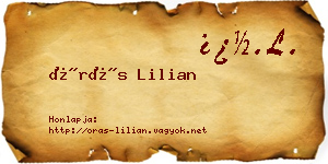 Órás Lilian névjegykártya